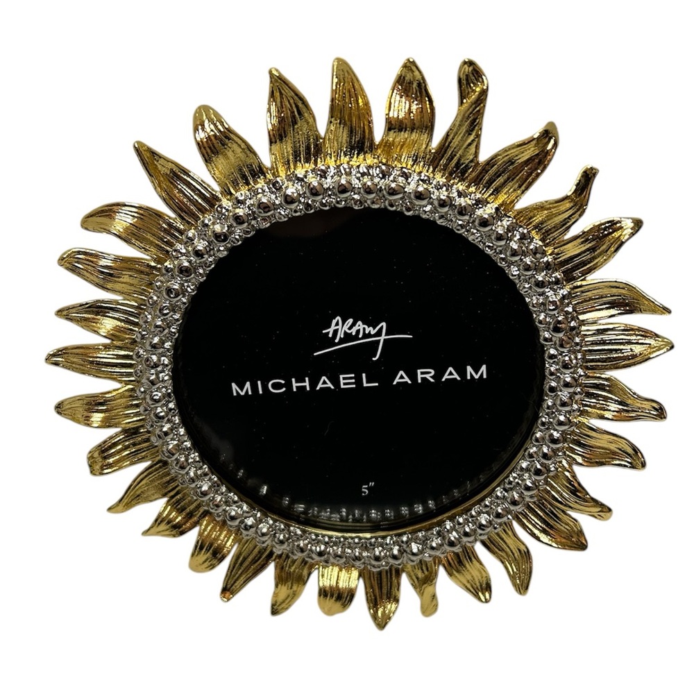 Michael Aram 5” Round Sunflower Picture Frame New With Box.